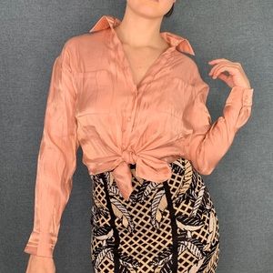 NWT Nasty Gal shiny pink blouse, size 4